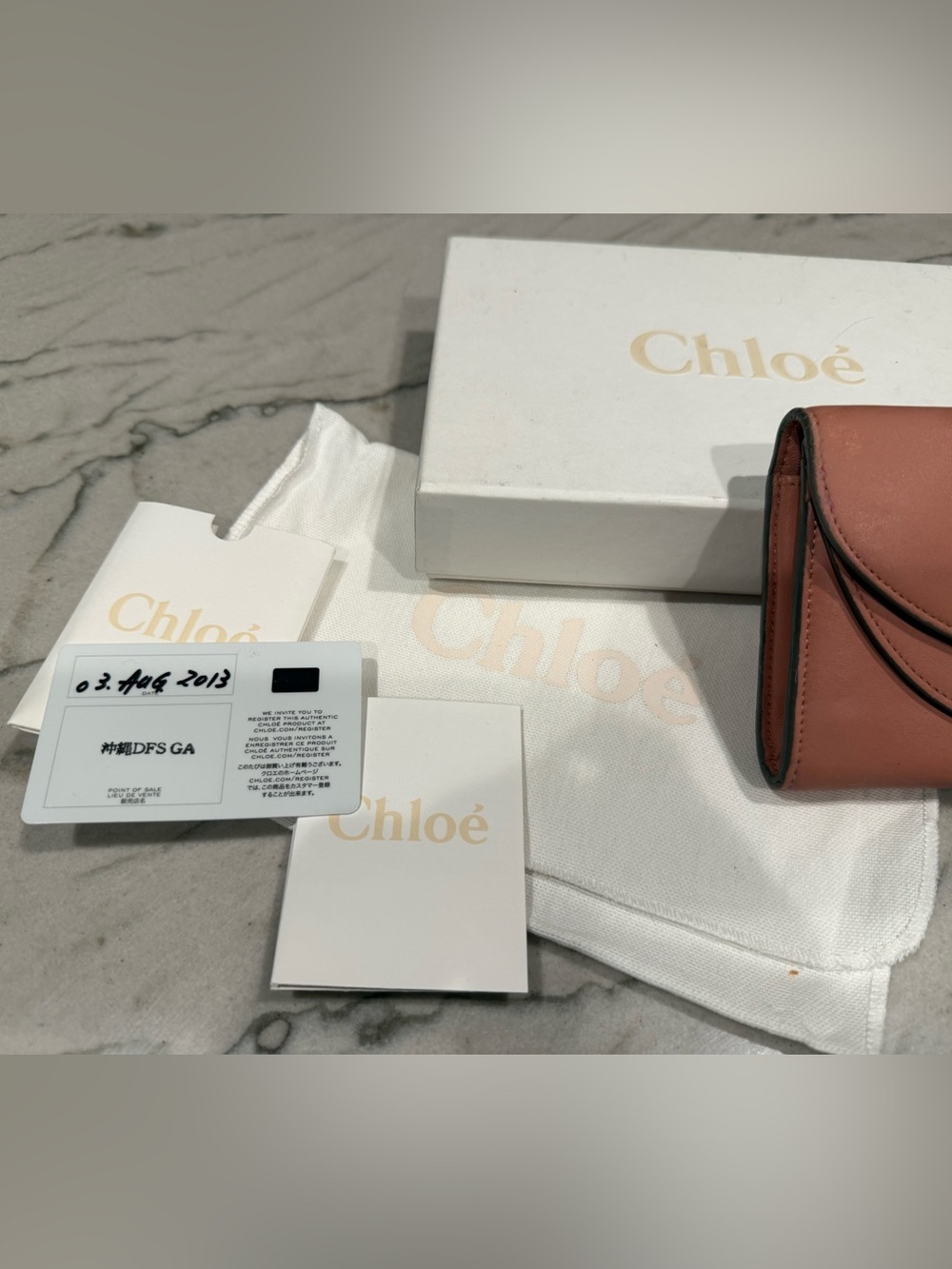 Chloé Georgia Pink Long Wallet Double Flap Gold Hardware Full Set Authentic 2013 - Picture 4 of 16